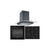 Prima Oven Gas Hob & Curved Glass Chimney Hood Pack - Black - Unbeatable Bathrooms