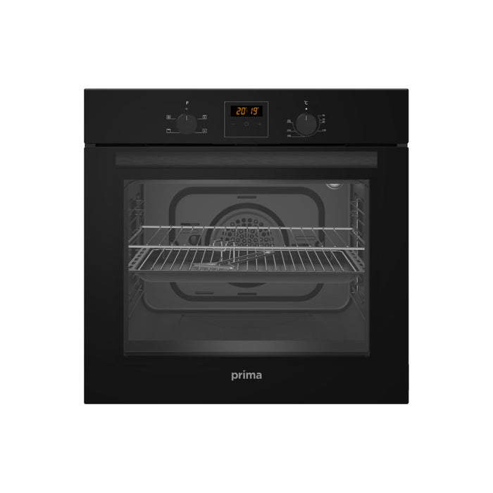 Prima Oven Gas Hob & Curved Glass Chimney Hood Pack - Black - Unbeatable Bathrooms
