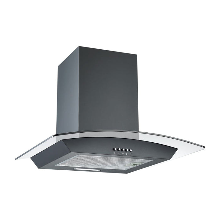 Prima Oven Gas Hob & Curved Glass Chimney Hood Pack - Black - Unbeatable Bathrooms