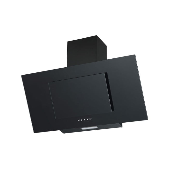 Prima PRAE0036 90cm Angled Chimney Hood - Black Glass - Unbeatable Bathrooms