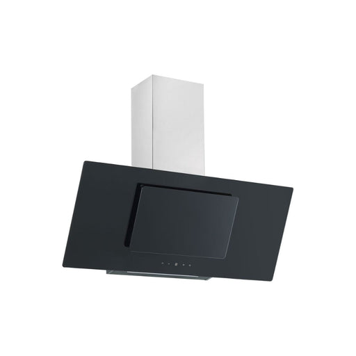 Prima PRAE0042 90cm Angled Chimney Hood - Black Glass - Unbeatable Bathrooms