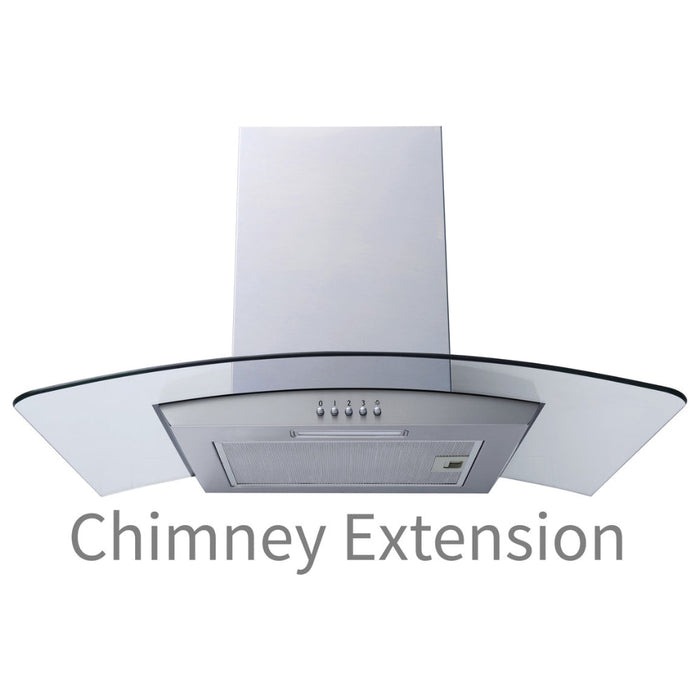 Prima PRCGH801 Curved Chimney Hood Extension - St/Steel - Unbeatable Bathrooms