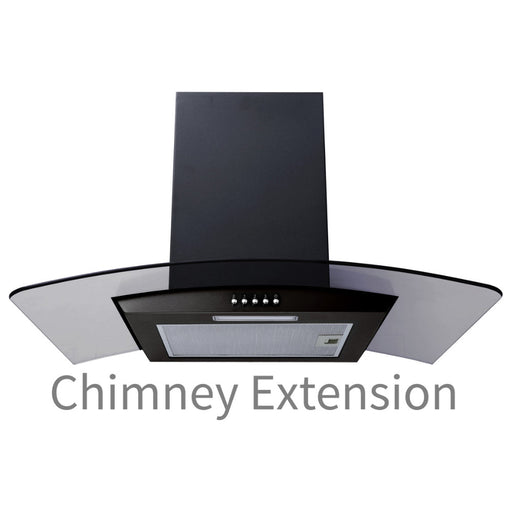Prima PRCGH901 Curved Chimney Hood Extension - Black - Unbeatable Bathrooms