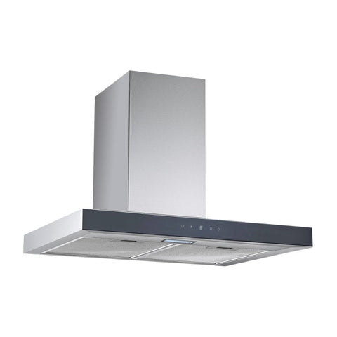 Prima PRCH031 60cm Box Chimney Hood - Black & St/Steel - Unbeatable Bathrooms