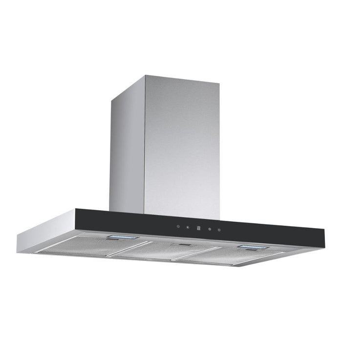 Prima PRCH035 90cm Box Chimney Hood - Black & St/Steel - Unbeatable Bathrooms