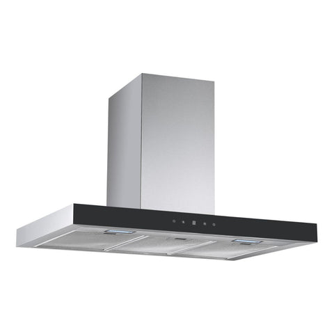 Prima PRCH035 90cm Box Chimney Hood - Black & St/Steel - Unbeatable Bathrooms
