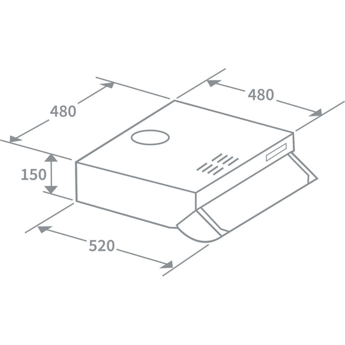 Prima PRCH400 60cm Visor Hood - Silver - Unbeatable Bathrooms