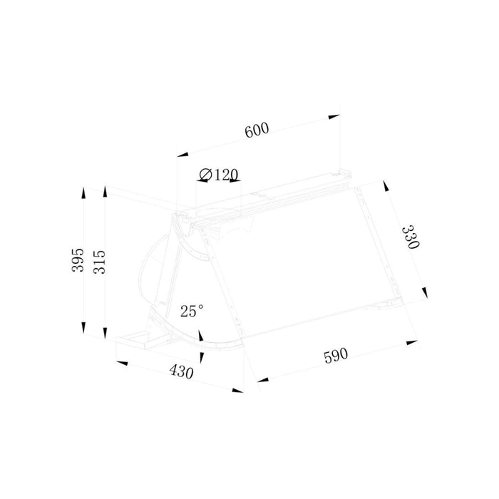Prima PRCH551 60cm Integrated Hood - Grey - Unbeatable Bathrooms