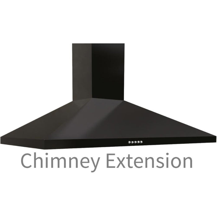 Prima PRCH900 81cm Chimney Hood Extension - Black - Unbeatable Bathrooms
