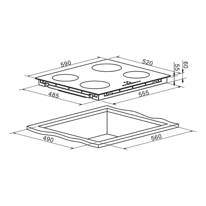 Prima PRIH020 60cm Induction Hob - Black - Unbeatable Bathrooms