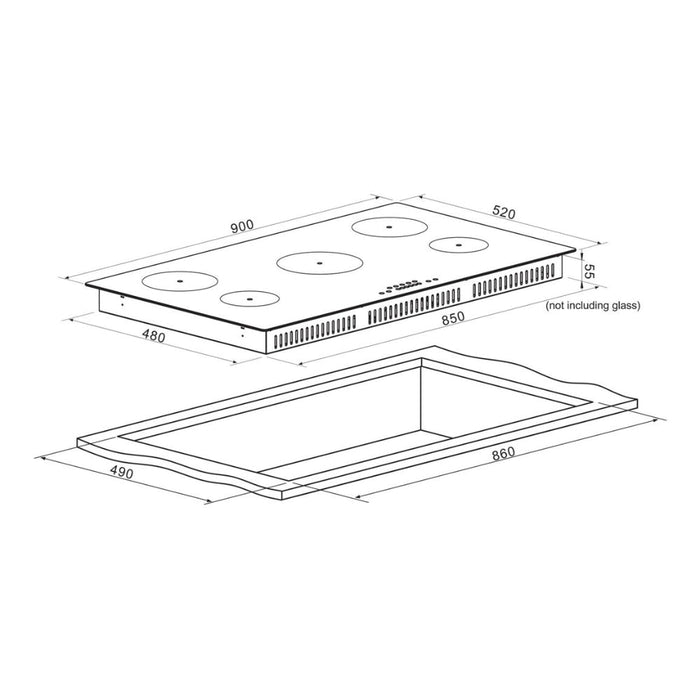 Prima PRIH022 Induction Hob - Black - Unbeatable Bathrooms