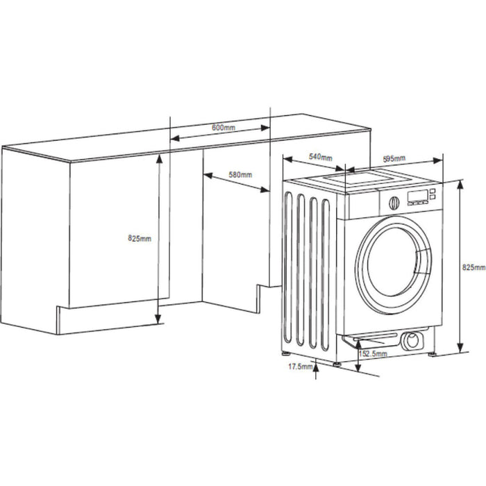 Prima PRLD375 B/I 8kg/6kg 1400rpm Washer Dryer - White - Unbeatable Bathrooms