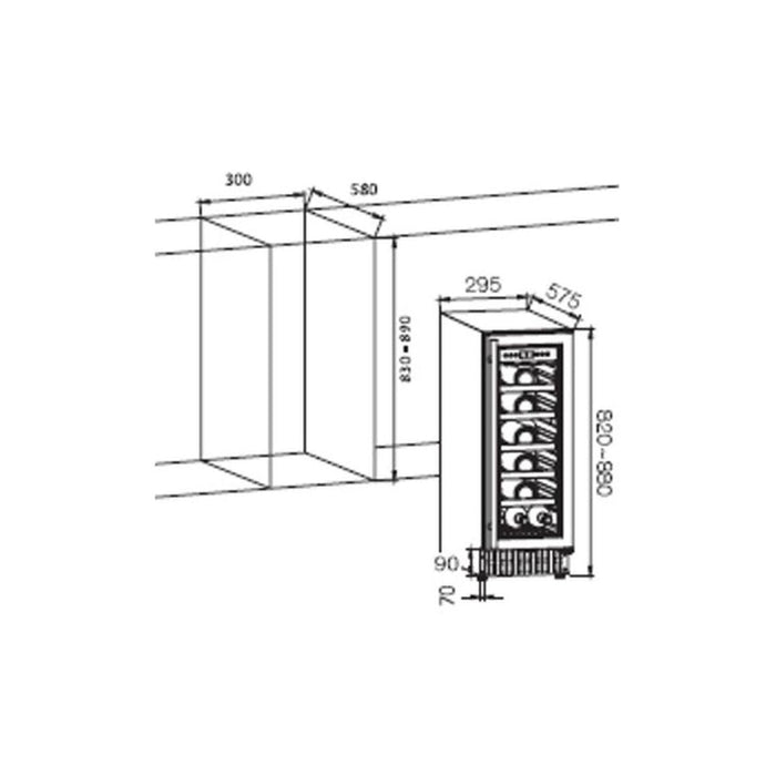 Prima PRWC408 30cm Wine Cooler - Black - Unbeatable Bathrooms