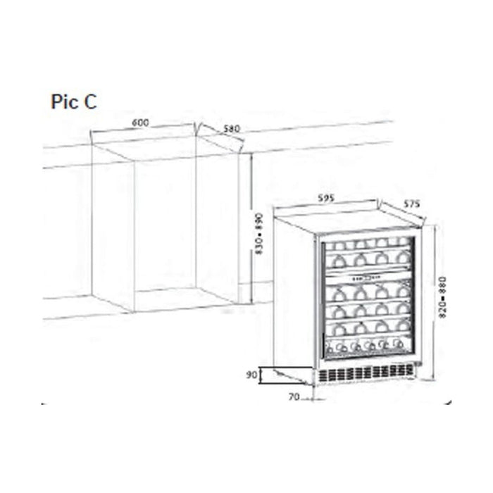 Prima PRWC410 60cm Wine Cooler - Black - Unbeatable Bathrooms