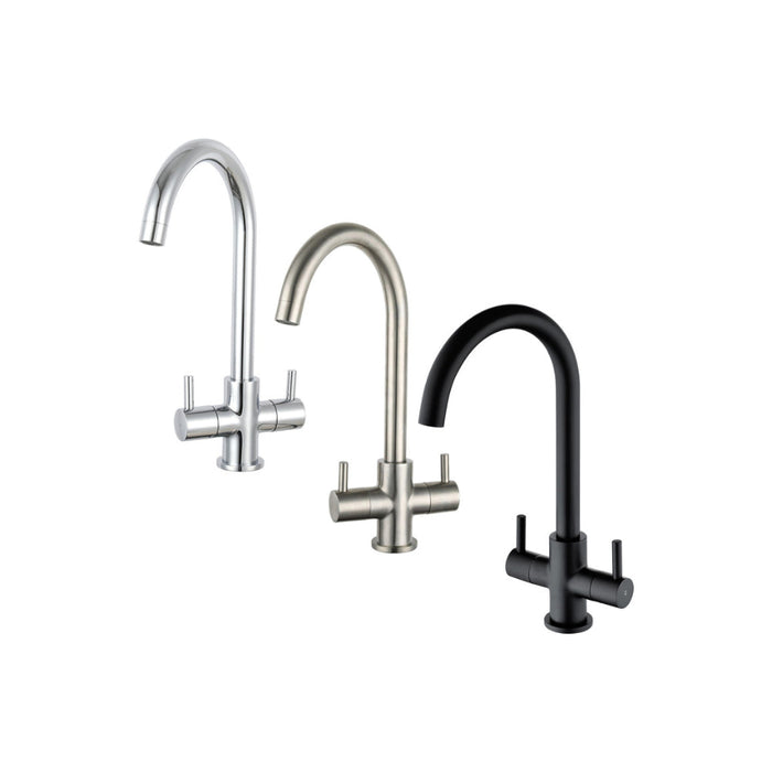 Prima Staten Swan Neck Dual Lever Mixer Tap - Unbeatable Bathrooms