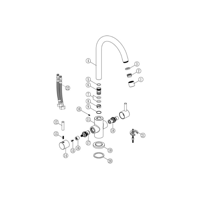 Prima Staten Swan Neck Dual Lever Mixer Tap - Unbeatable Bathrooms