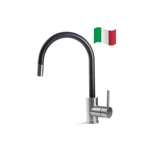 Prima+ Tiber Single Lever Mixer Tap w/Pull Out - Black & St/Steel - Unbeatable Bathrooms