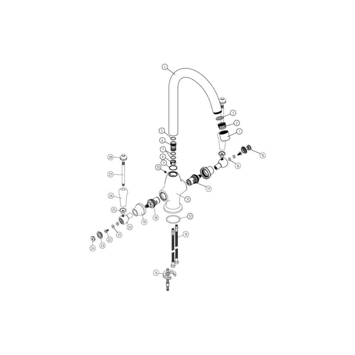 Prima Traditional Belfast Dual Lever Tap - Chrome - Unbeatable Bathrooms