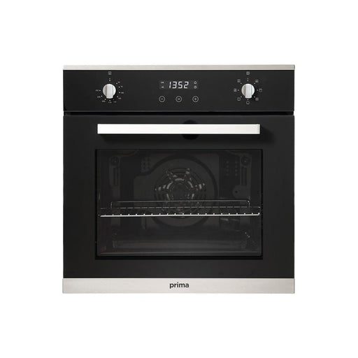 Prima+ PRSO106 Black and Stainless Steel Built In Single Electric Fan Oven - Unbeatable Bathrooms