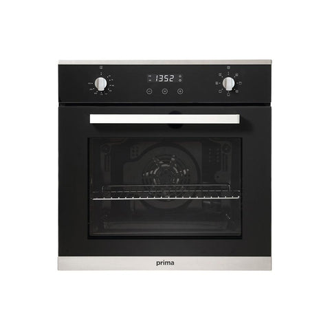 Prima+ PRSO106 Black and Stainless Steel Built In Single Electric Fan Oven - Unbeatable Bathrooms