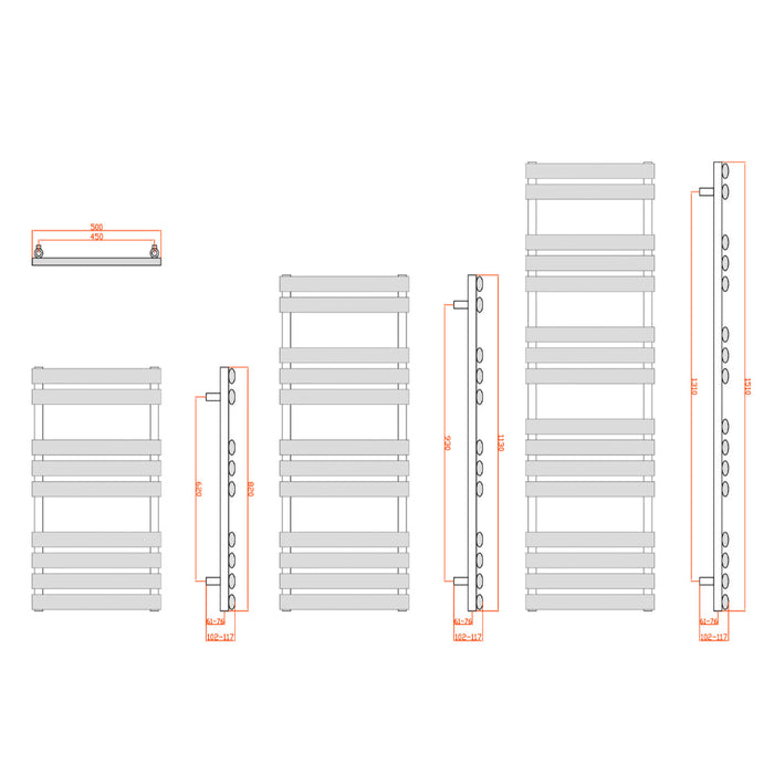 Reina Designer Arbori Mild Steel Towel Rail - Unbeatable Bathrooms
