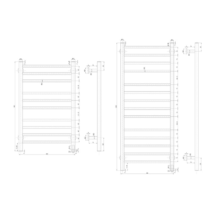 Reina Designer Arnage Stainless Steel Towel Rail - Unbeatable Bathrooms
