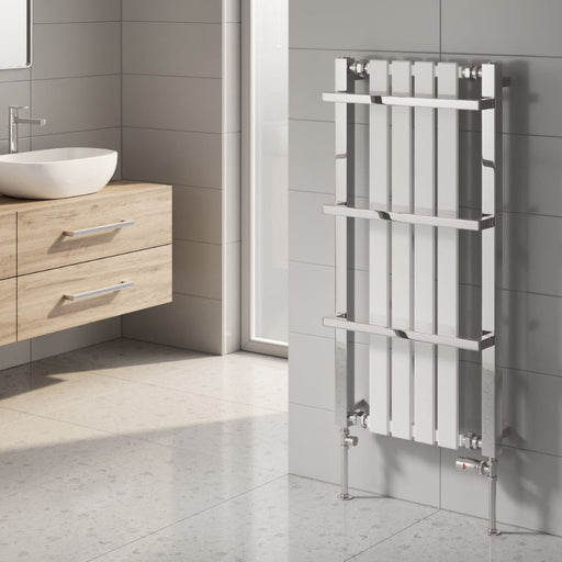Reina Designer Ashen Mild Steel Towel Rail - Unbeatable Bathrooms