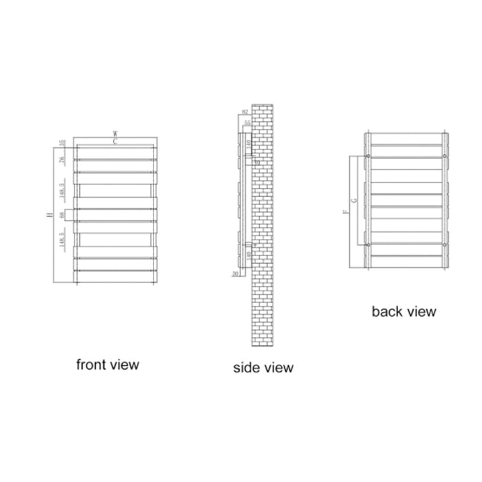 Reina Designer Avola Mild Steel Towel Rail - Unbeatable Bathrooms