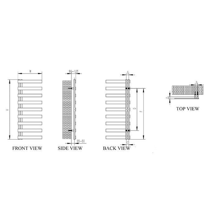 Reina Designer Capelli Stainless Steel Towel Rail - Unbeatable Bathrooms