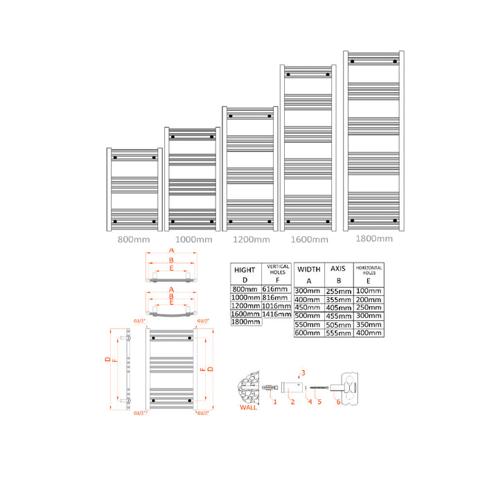 Reina Designer Capo Curved Mild Steel Towel Rail - Unbeatable Bathrooms