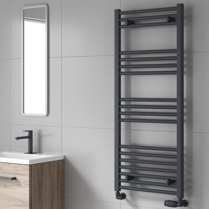Reina Designer Capo Flat Mild Steel Towel Rail - Unbeatable Bathrooms