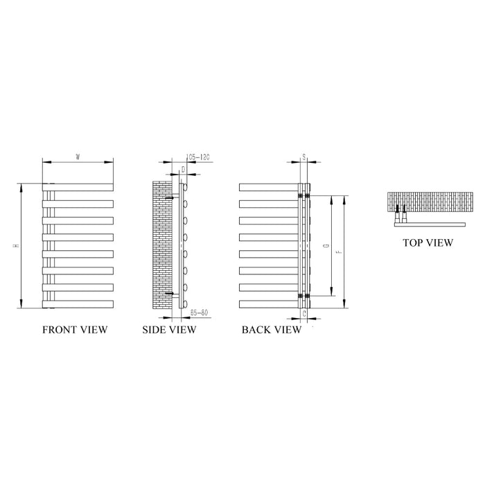 Reina Designer Cavo Stainless Steel Towel Rail - Unbeatable Bathrooms