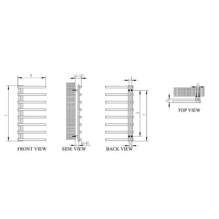 Reina Designer Celico Stainless Steel Towel Rail - Unbeatable Bathrooms