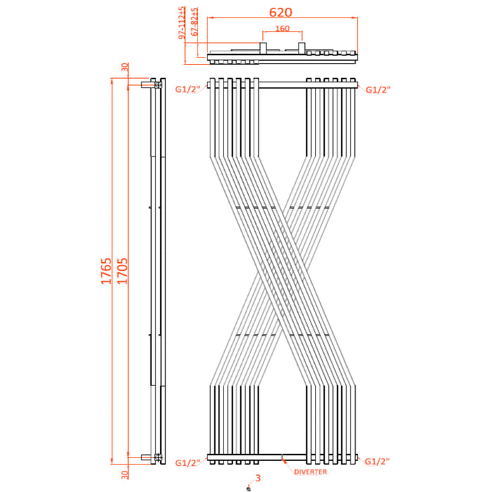 Reina Designer Coredo Mild Steel Radiator - Unbeatable Bathrooms