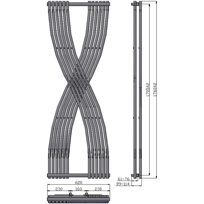 Reina Designer Dimaro Mild Steel Radiator - Unbeatable Bathrooms