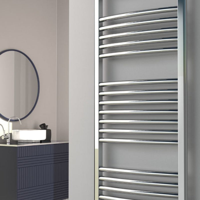 Reina Designer Diva Curved Mild Steel Towel Rail - Unbeatable Bathrooms