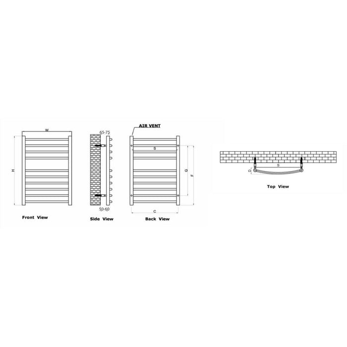 Reina Designer Eos Stainless Steel Towel Rail - Unbeatable Bathrooms