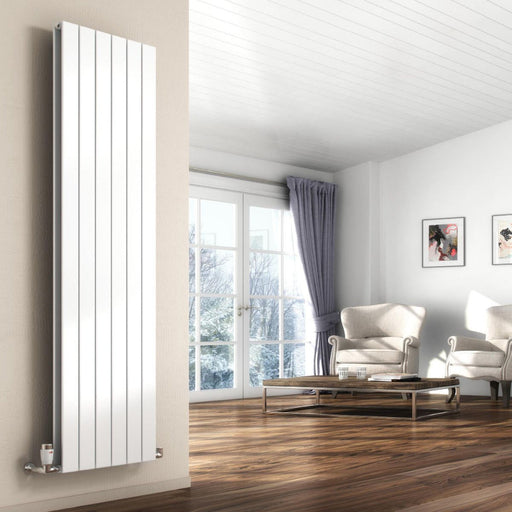 Reina Designer Flat Vertical Single Mild Steel Radiator - Unbeatable Bathrooms