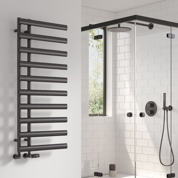 Reina Designer Grace Mild Steel Towel Rail - Unbeatable Bathrooms
