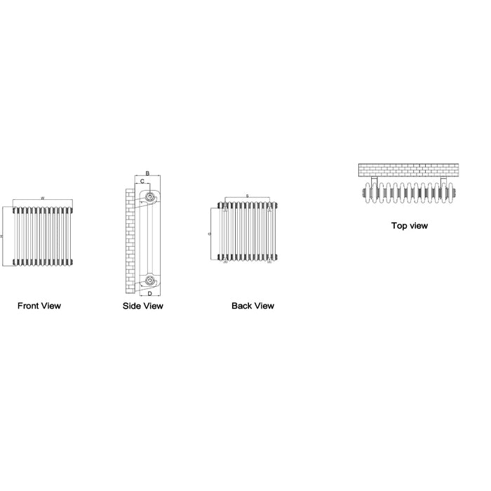 Reina Designer Hedingham Horizontal Mild Steel Radiator - Unbeatable Bathrooms