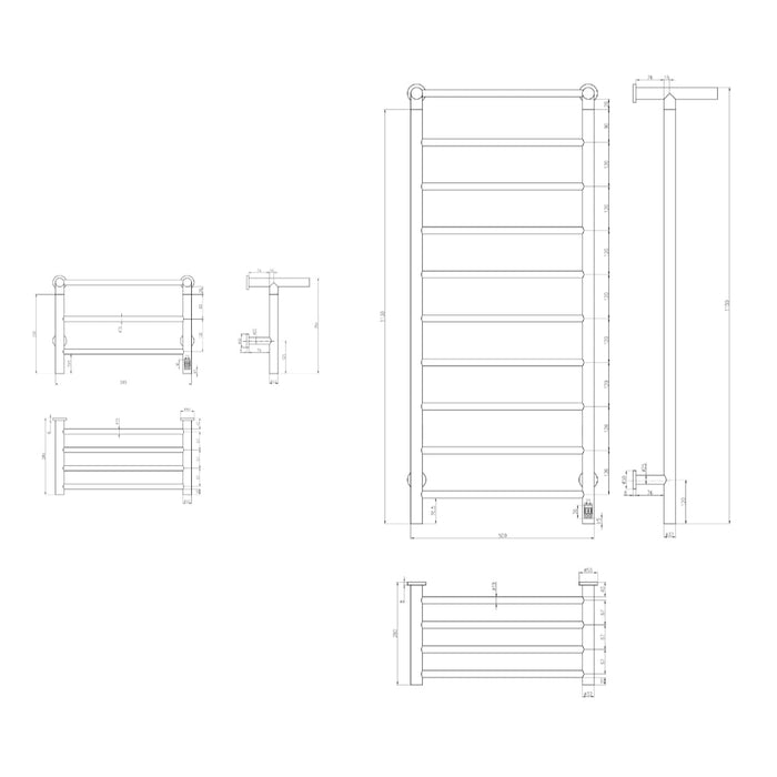 Reina Designer Maira Stainless Steel Towel Rail - Unbeatable Bathrooms