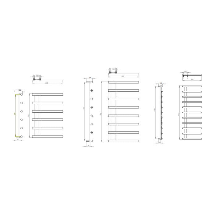 Reina Designer Matera Mild Steel Towel Rail - Unbeatable Bathrooms