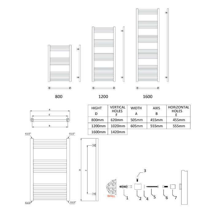 Reina Designer Ottone Mild Steel Towel Rail - Unbeatable Bathrooms
