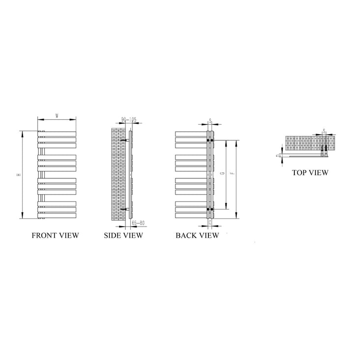 Reina Designer Ricadi Stainless Steel Towel Rail - Unbeatable Bathrooms