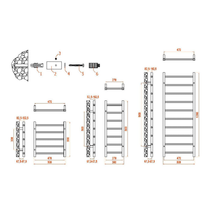 Reina Designer Serena Mild Steel Towel Rail - Unbeatable Bathrooms