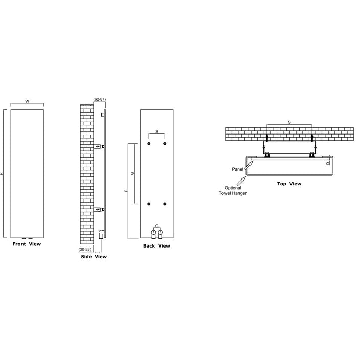 Reina Designer Slimline Vertical Mild Steel Radiator - Unbeatable Bathrooms