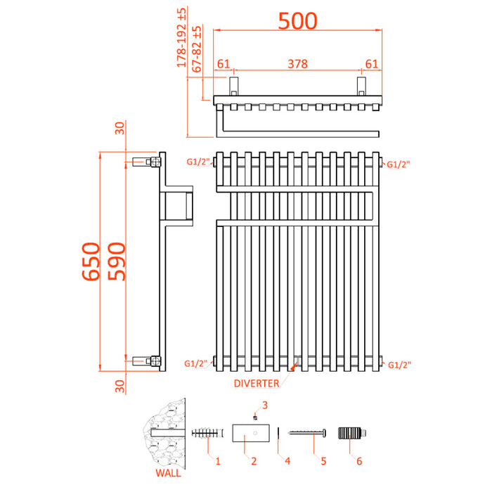 Reina Designer Sori Mild Steel Towel Rail - Unbeatable Bathrooms