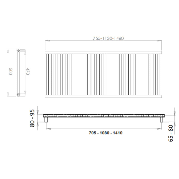 Reina Designer Vasto Mild Steel Towel Rail - Unbeatable Bathrooms