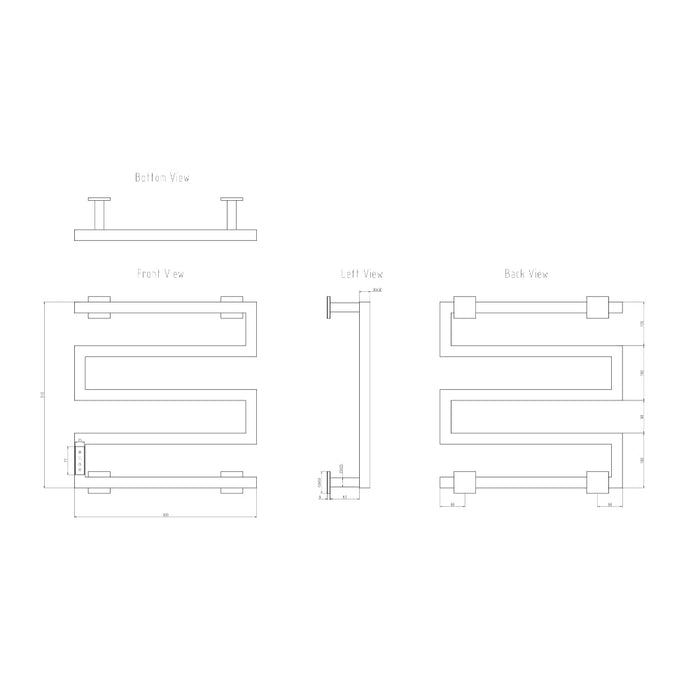 Reina Designer Vispa Stainless Steel Towel Rail - Unbeatable Bathrooms
