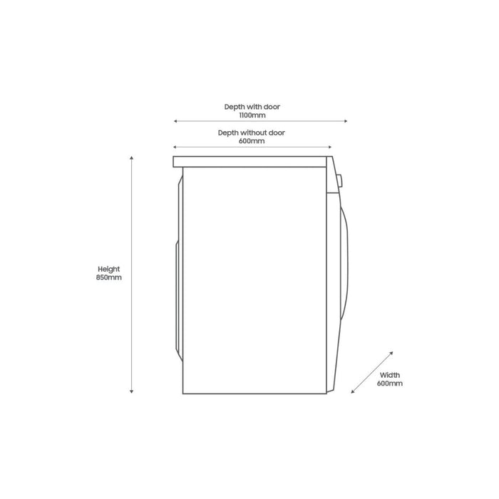 Samsung Series 7 DV90T6240LE/S1 F/S 9kg Heat Pump Condenser Dryer - White - Unbeatable Bathrooms
